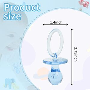 50 Pieces 2.75 Inch Baby Pacifier Baby Shower Plastic Pacifier for Baby Shower Pacifier, Baby Shower Gender Show Party Decoration DIY Baby Shower Birthday Party Gift (Blue)