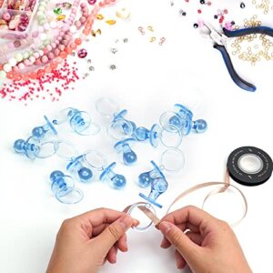 50 Pieces 2.75 Inch Baby Pacifier Baby Shower Plastic Pacifier for Baby Shower Pacifier, Baby Shower Gender Show Party Decoration DIY Baby Shower Birthday Party Gift (Blue)