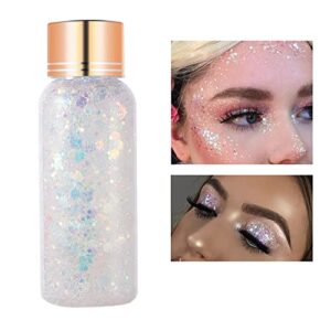 1PCS Sparkling Liquid 30ml Cosmetic Long Glitter Chunky Nails Hair Body Gel Glitter Eyeshadow Sequins Lasting Glitter Festival Makeup Face Mermaid Store Front Play Set (D, One Size)