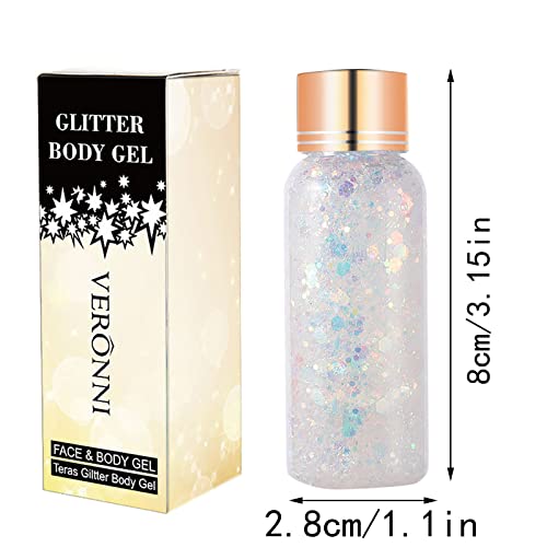 1PCS Sparkling Liquid 30ml Cosmetic Long Glitter Chunky Nails Hair Body Gel Glitter Eyeshadow Sequins Lasting Glitter Festival Makeup Face Mermaid Store Front Play Set (D, One Size)