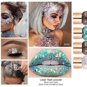 1PCS Sparkling Liquid 30ml Cosmetic Long Glitter Chunky Nails Hair Body Gel Glitter Eyeshadow Sequins Lasting Glitter Festival Makeup Face Mermaid Store Front Play Set (D, One Size)