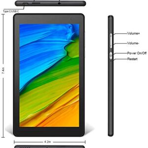 PRITOM 7 inch Tablet 32 GB -Android 11 Tablet PC with Quad Core Processor, HD IPS Display, Dual Camera, WiFi, Bluetooth, Tablet with Case, 2022