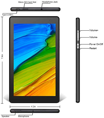 PRITOM 7 inch Tablet 32 GB -Android 11 Tablet PC with Quad Core Processor, HD IPS Display, Dual Camera, WiFi, Bluetooth, Tablet with Case, 2022
