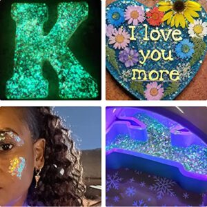 12 Colors Night Glow Chunky Glitters Flakes Luminous Neon Powder Glitter Sequins for Acrylic Nails/Crafts/Resin/Makeup/Festival/Slime