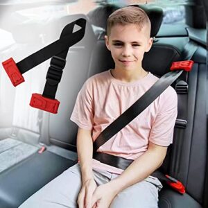 japara kids seat belt adjuster, car seatbelt adjuster with clip and position belt strap for kids, protect shoulder and neck seat belt adjuster for kids/short adults
