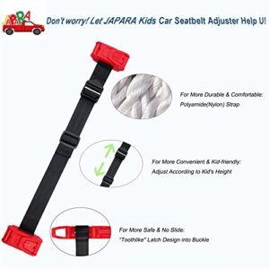 JAPARA Kids Seat Belt Adjuster, Car Seatbelt Adjuster with Clip and Position Belt Strap for Kids, Protect Shoulder and Neck Seat Belt Adjuster for Kids/Short Adults