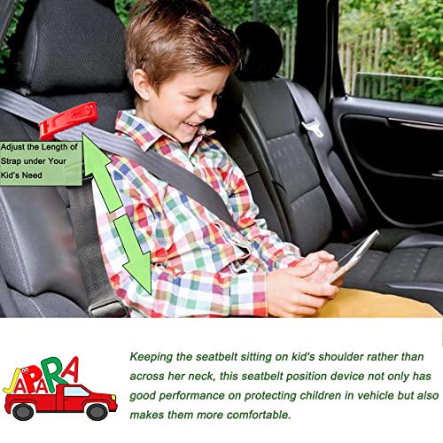 JAPARA Kids Seat Belt Adjuster, Car Seatbelt Adjuster with Clip and Position Belt Strap for Kids, Protect Shoulder and Neck Seat Belt Adjuster for Kids/Short Adults