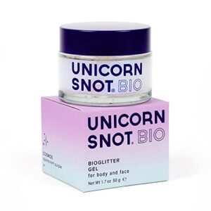 unicorn snot bio glitter holographic body glitter gel for body, face, hair - vegan & cruelty free - 1.7 oz (bio cosmos)