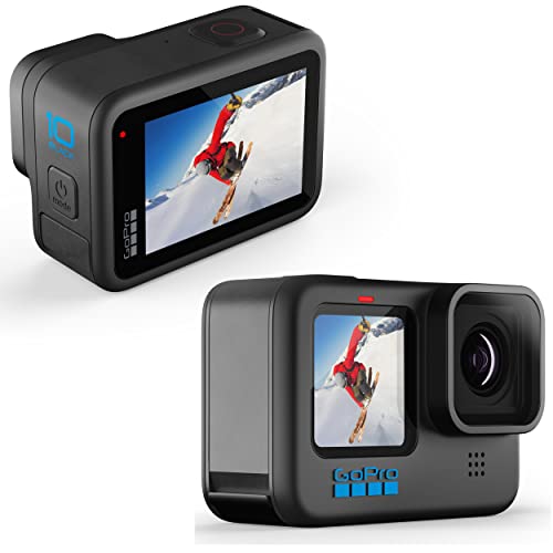 GoPro HERO10 Black - E-Commerce Packaging - Waterproof Action Camera with Front LCD and Touch Rear Screens, 5.3K60 Ultra HD Video, 23MP Photos, 1080p Live Streaming, Webcam, Stabilization (Renewed)