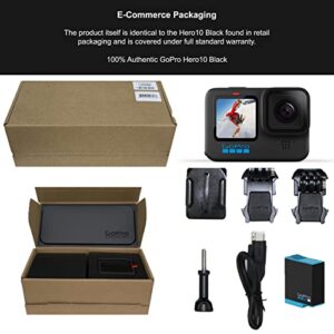 GoPro HERO10 Black - E-Commerce Packaging - Waterproof Action Camera with Front LCD and Touch Rear Screens, 5.3K60 Ultra HD Video, 23MP Photos, 1080p Live Streaming, Webcam, Stabilization (Renewed)