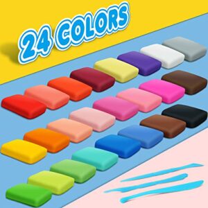 Magic Clay - Air Dry Clay 24 Colors, Modeling Clay for Kids with Tools, Soft & Ultra Light, Toys Gifts for Age 3 4 5 6 7 8+ Years Old Boys Girls Kids