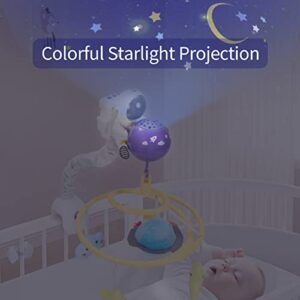 STAPAW Baby Crib Mobile with Music and Lights, Space Traveler Baby Mobile for Crib with IR Remote, Spaceman Nursery Decor Plush Toys for Newborn Boys and Girls Babies 0-12 Months