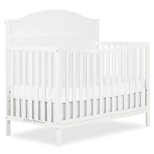 dream on me jpma & greenguard gold certified grace 5 in 1 convertible crib made with sustainable new zealand pinewood in white, non-toxic finish