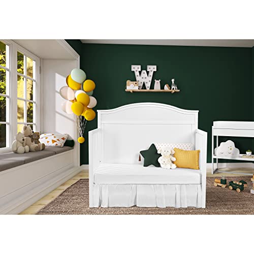 Dream On Me JPMA & Greenguard Gold Certified Grace 5 in 1 Convertible Crib Made with Sustainable New Zealand Pinewood in White, Non-Toxic Finish