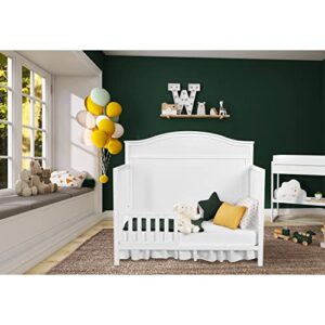 Dream On Me JPMA & Greenguard Gold Certified Grace 5 in 1 Convertible Crib Made with Sustainable New Zealand Pinewood in White, Non-Toxic Finish