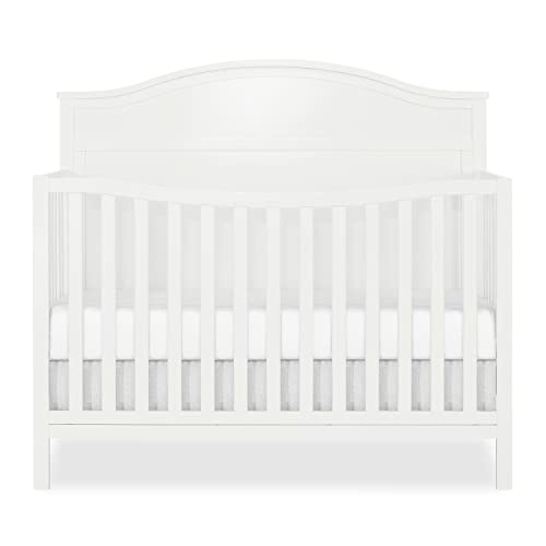 Dream On Me JPMA & Greenguard Gold Certified Grace 5 in 1 Convertible Crib Made with Sustainable New Zealand Pinewood in White, Non-Toxic Finish