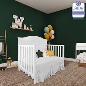 Dream On Me JPMA & Greenguard Gold Certified Grace 5 in 1 Convertible Crib Made with Sustainable New Zealand Pinewood in White, Non-Toxic Finish