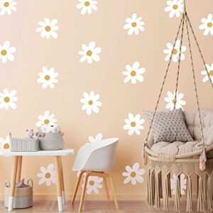 bbto daisy wall decal flower vinyl wall decals white daisy decals floral decals peel and stick white daisy stickers for kids nursery wall art bedroom living room classroom decor