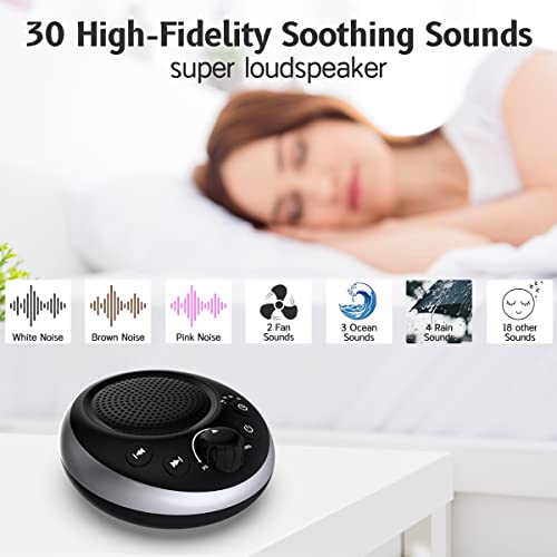 iDealSleep Loud Sound Brown Noise Machine White Noise Machine Nonstop 30 Soothing Sounds for Baby Kids Adults Sleep Pinknoise Machine 36-Level Vol Auto-Off Timer Memory Function for Home Travel Office