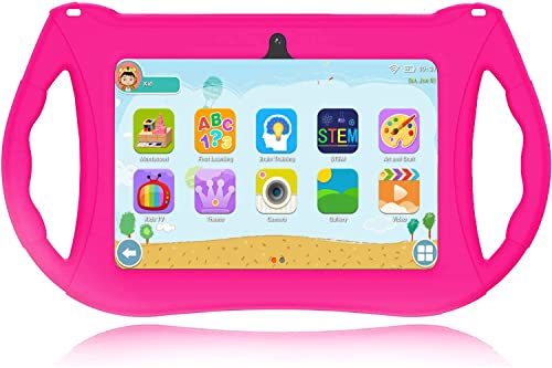 Kids, Toddler Android 11.0 Tablet with WiFi, Bluetooth, GMS, Dual Camera, Parental Control, Shockproof Case, Google Play for YouTube, Netflix, 3GB RAM 32GB ROM,7 inch