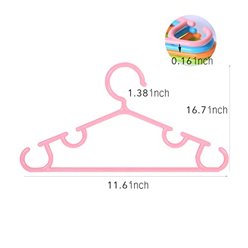 veeyidd Baby Hangers Plastic 10.5" Size Ideal for Kids Toddler Newborn Infant with 10PCS Connector Hooks(4 Colors, 40 Pack)