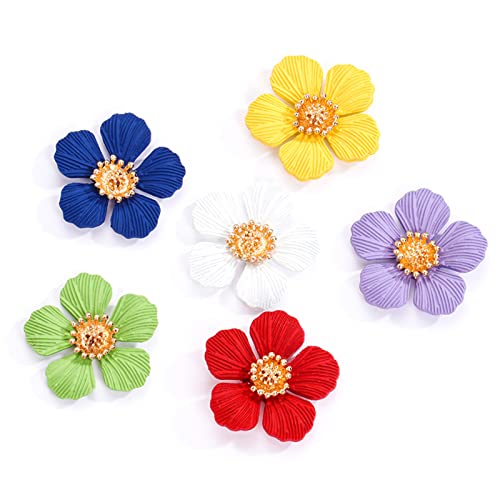 GRHOSE 6 Packs Tote Bag Charm Accessories Flower Preppy Alloy Charms Compatible with Bogg Bags(Mixed Color)