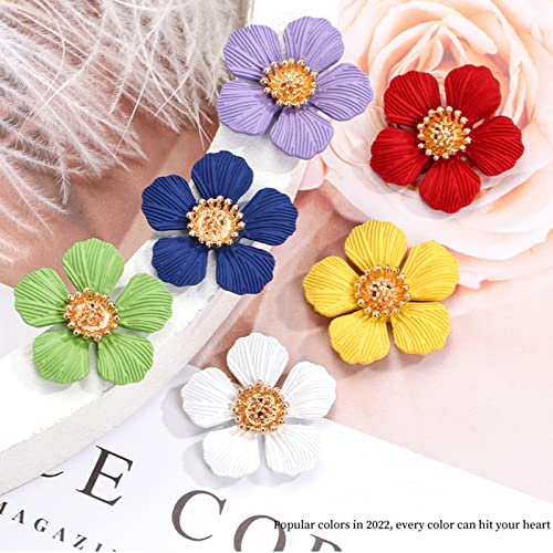 GRHOSE 6 Packs Tote Bag Charm Accessories Flower Preppy Alloy Charms Compatible with Bogg Bags(Mixed Color)