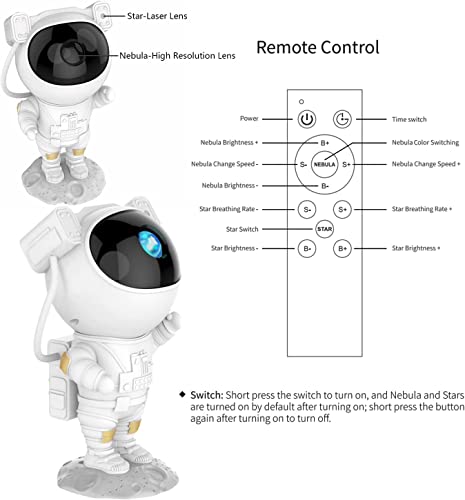 Astronaut Galaxy Star Projector Starry Night Light, Astronaut Light Projector with Nebula,Timer and Remote Control, Bedroom and Ceiling Projector, Best Gifts for Children and Adults