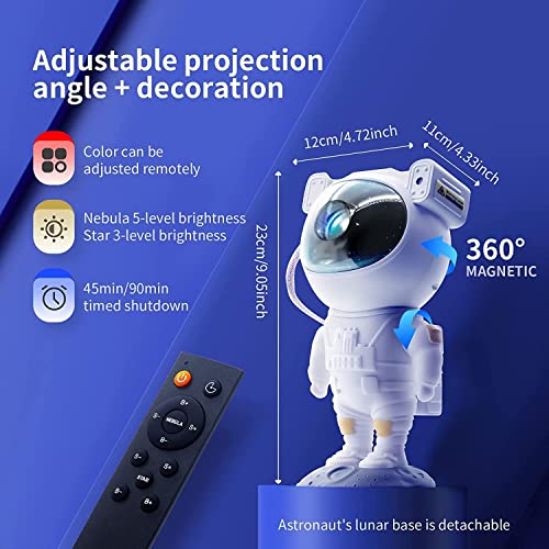 Astronaut Galaxy Star Projector Starry Night Light, Astronaut Light Projector with Nebula,Timer and Remote Control, Bedroom and Ceiling Projector, Best Gifts for Children and Adults