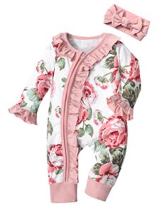 baby girl clothes 0 3 months long sleeve onesies for baby girl flowers printed baby clothes for girls 0-3 months baby girl clothes