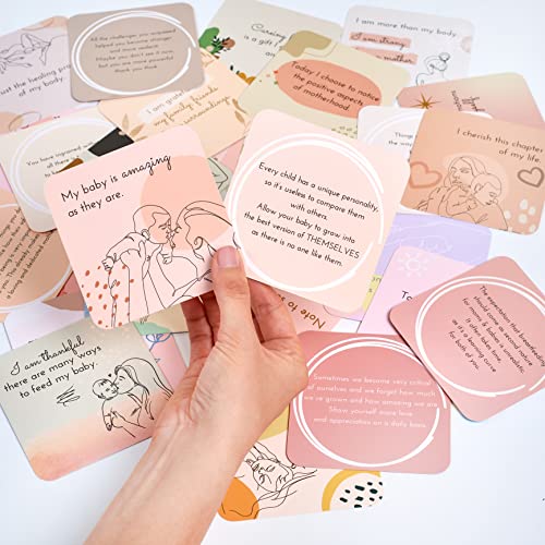 Ariond 31 New Mom Affirmation Cards for Post Partum Self Care with Empowering Messages on the verso of each card | New mom gifts for women after birth, New mom essentials, Postpartum gifts for mom