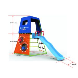 Fitness Reality Kids Explorer Adventure Climbing Fort with Platform, Playground Slide and Play Tent, Outdoor Jungle Gym for Backyard, Kids Ages 3-10 (8631)