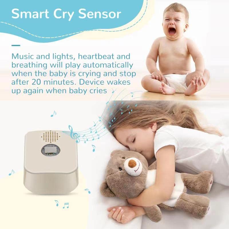 DEARBABY Baby Sleep Soother,Newborn Essentials Baby Stuff Toys 0-6 Months,Baby Christmas Girl Gifts Sound Machine for Nursery with Realistic Breathing Motion Shusher Baby Registry Search