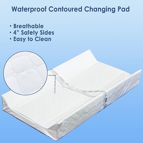 Truwelby Waterproof Contour Diaper Changing Pad for Dresser Top, Baby Changing Pad Cover Waterproof Hypoallergenic Washable