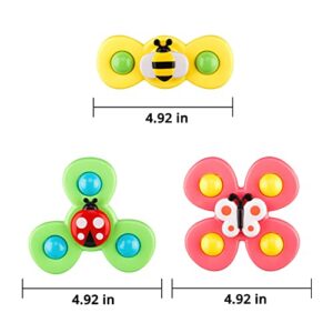 Tiyol Suction Cup Spinners, Baby Bath Toys 6-12-18 Months, Window Travel Toys for Toddler 1 2 3 Years Old, Fun Birthday for Infant Boys Girls (3 PCS)