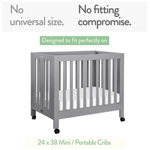 Mini Portable 24x38 Fitted Crib Sheets – Compatible with Dream on Me, Delta Porta Crib and Arms Reach Ideal Cosleeper – 100% Jersey Cotton – Light + Dark Sage Green – 2 Pack