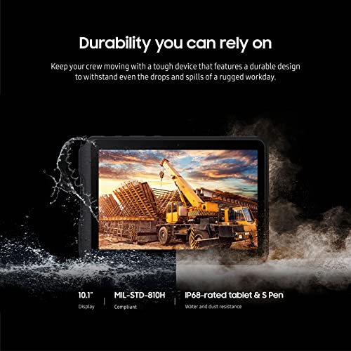 SAMSUNG Galaxy TabActive4 Pro 10.1” 128GB 5G Android Work Tablet, LTE Unlocked, 6GB RAM, Rugged Design, Sensitive Touchscreen, Long-Battery Life-for Workers, SM-T638UZKEN14, Black