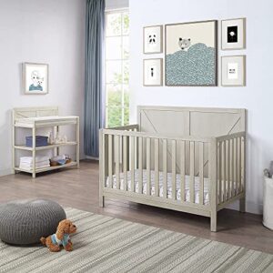 Yoluckea 4-in-1 Convertible Crib, Convertible Crib, Converts from Baby Crib to Toddler Bed, Daybed and Full-Size Bed (Grey)