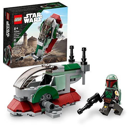 LEGO Star Wars Boba Fett's Starship Microfighter 75344, Building Toy Vehicle with Adjustable Wings and Flick Shooters, The Mandalorian Set for Kids