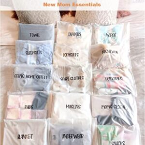 15 Pack Hospital Bags for Labor and Delivery,11 x 14 Inch Maternity Hospital Bag Essentials for Mommy Dad Newborn Baby,Diaper Bag Organizing Pouches Resealable Frosted Pre Packed Bag for First Time New Mom Must Haves