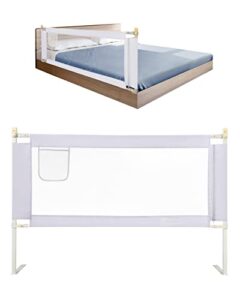 bed rails for toddlers 59" l, toddler bed rails with breathable fabric, infant safety bed guardrail, bed rail for twin bed, bed safety rails for children (gray-one side)