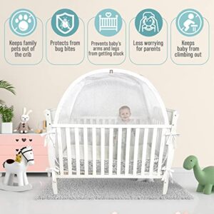 SLUMBLE Luxury Crib Tent | Crib Tent to Keep Baby from Climbing Out of Crib | Upgraded Mesh Crib Bumper Option | Premium Instant Pop-Up Crib Cover | Baby Crib Safety Tent | Designed in The USA