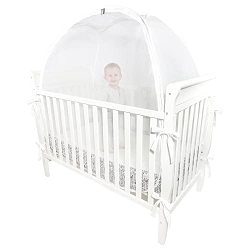 SLUMBLE Luxury Crib Tent | Crib Tent to Keep Baby from Climbing Out of Crib | Upgraded Mesh Crib Bumper Option | Premium Instant Pop-Up Crib Cover | Baby Crib Safety Tent | Designed in The USA