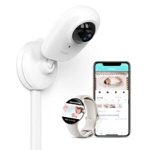 simyke smart video baby monitor wifi smart phone 1080p camera,ai detection,cry monitor and lullabies,hd night vision,two-way audio,cloud & sd card storage,connect smart watch app control