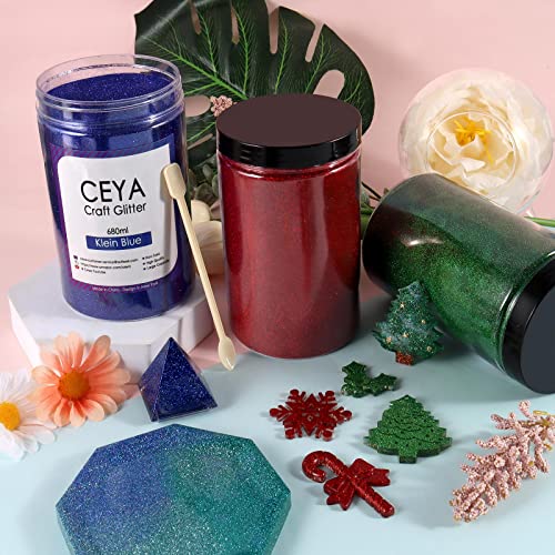 Ceya Holographic Ultra Fine Glitter Powder, 17.63oz/500g Diamond Gold Glitter Sequins Iridescent Nail Flakes 1/128” 0.008” 0.2mm for Craft Resin Tumbler Jewelry Christmas Decor Makeup Scrapbook Cards