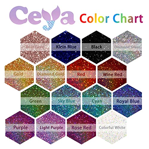 Ceya Holographic Ultra Fine Glitter Powder, 17.63oz/500g Diamond Gold Glitter Sequins Iridescent Nail Flakes 1/128” 0.008” 0.2mm for Craft Resin Tumbler Jewelry Christmas Decor Makeup Scrapbook Cards