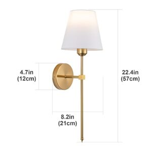 Tumgog Battery Operated Wall Light Set of 2，with Remote Control Dimmable Not Hardwired Wall Sconce Fixtures，Battery Powered Eye Protection Wall Lamp No Wiring Required (Color : Gold)