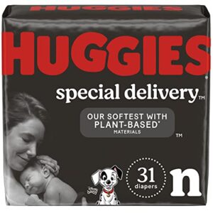 huggies special delivery hypoallergenic baby diapers size newborn (up to 10 lbs), 31 ct, fragrance free, safe for sensitive skin