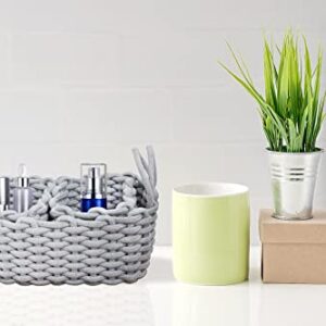 Woven Baskets, Set of 3 for Home, Office, Dorm Room, Living Room, Bedroom, Bathroom, Nursery Storage and Organization (GRAY)