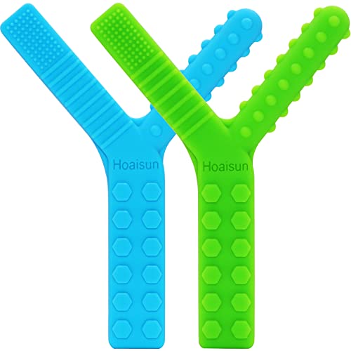 Sensory Chew Toys for Autistic Children, 2 Pack Chewy Tubes Sticks Oral Motor Tools for Humans, Silicone Baby Teething Toys for Kids with Autism, ADHD, SPD, Biting, Nursing, Fidget or Special Needs